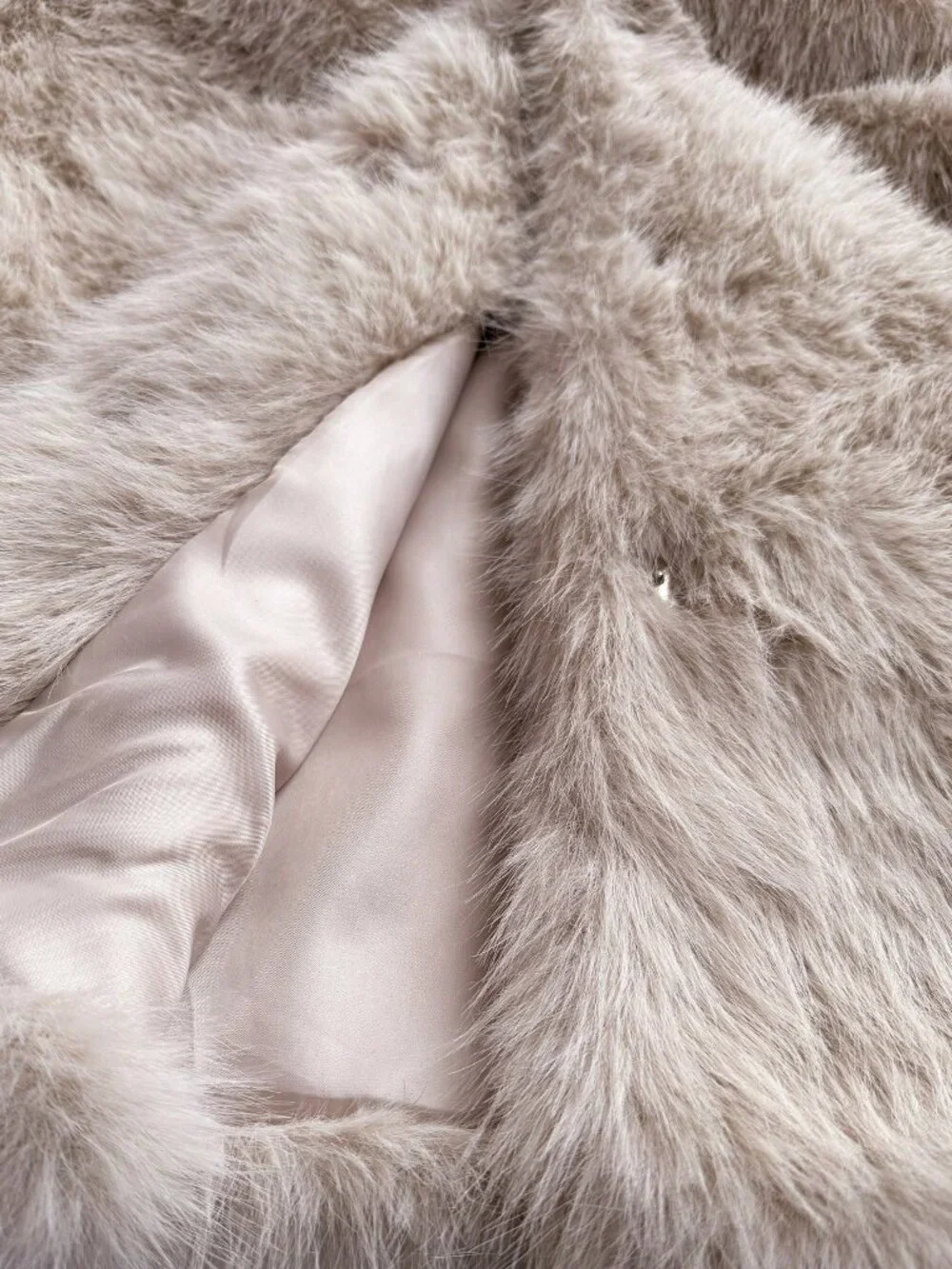 Light Grey Casual Women's Plus Size Mid-Length Faux Fur Coat